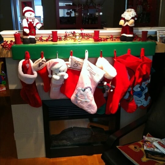 Use Your Front Desk as a Mantle for Stockings