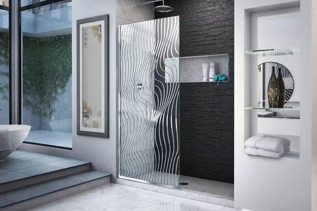 Customized glass shower door
