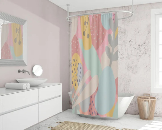 Pastel Hues pattern shower curtain