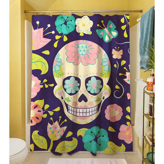 Thumbprintz Sugar Skull Shower Curtain