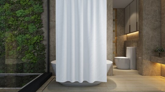 best white shower curtain