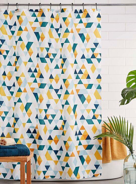 motif pattern use in shower curtain