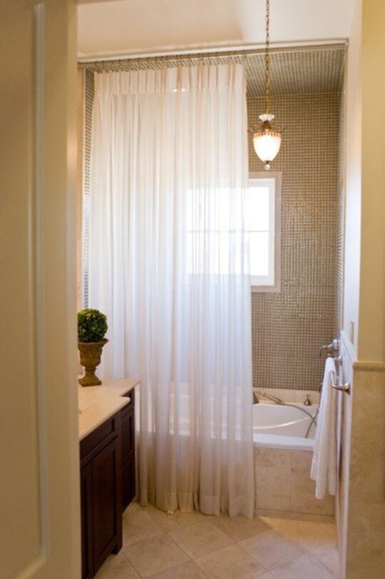 sheer shower curtain