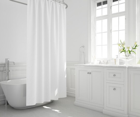 white color shower curtain